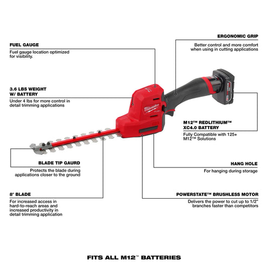 M12 FUEL™ 8" Hedge Trimmer Kit