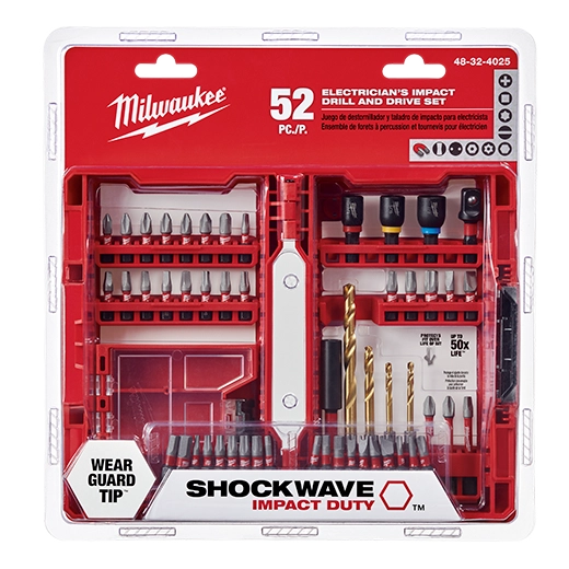 SHOCKWAVE 52PC ELECTRICIAN'S IMPACT DRIVER BIT SET