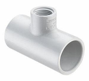 Sch 40 PVC Reducing Tee 1 in. x 1/2 in. Socket x FIPT