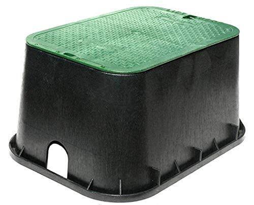 NDS Standard Valve Box Rectangle 14 in. x 19 in. x 12 in. H Black Box/Green Lid Overlapping ICV