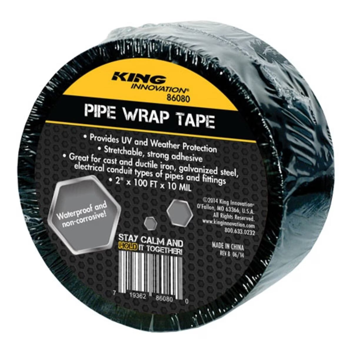 King Pipe Wrap Tape Black Vinyl 2" x 100'
