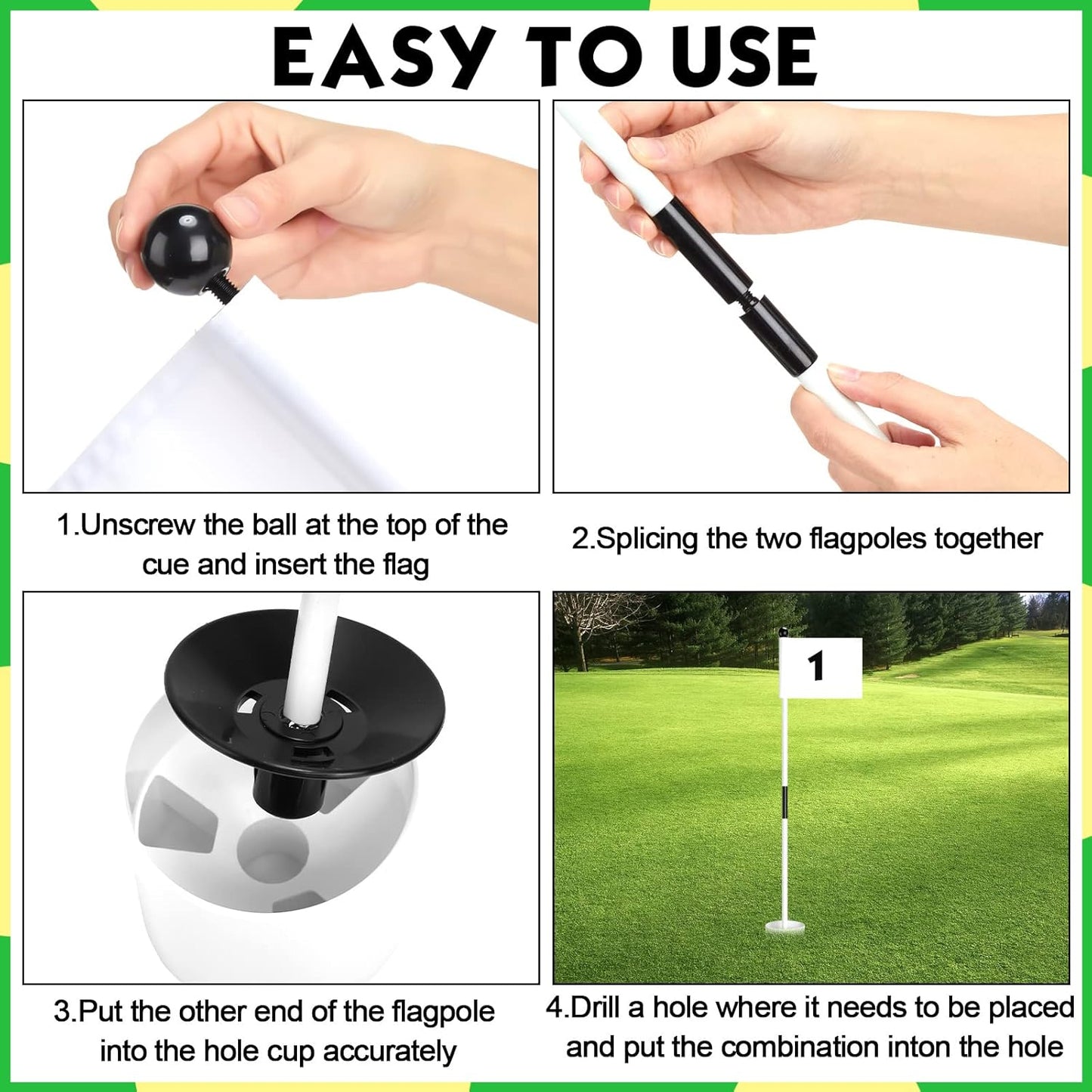 White Flag White Rod Putting Hole Kit