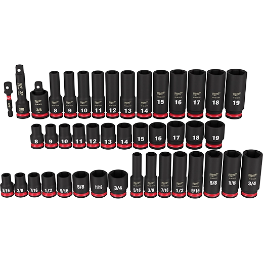 43PC SHOCKWAVE Impact Duty™ 3/8" Drive SAE & Metric Deep 6 Point Socket Set