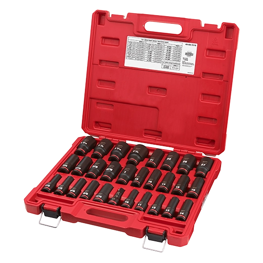 29PC SHOCKWAVE Impact Duty™ 1/2" Drive SAE & Metric Deep 6 Point Socket Set