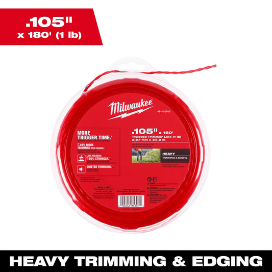 Milwaukee .105" x 180’ (1 lb.) Twisted Trimmer Line