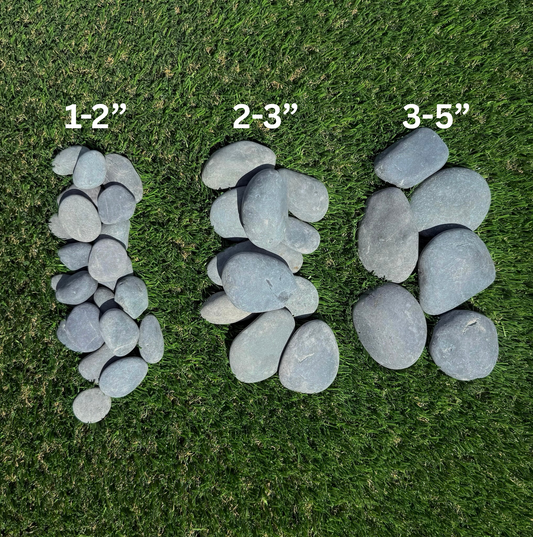 Unpolished Black Mexican Beach Pebble 40lb Bag