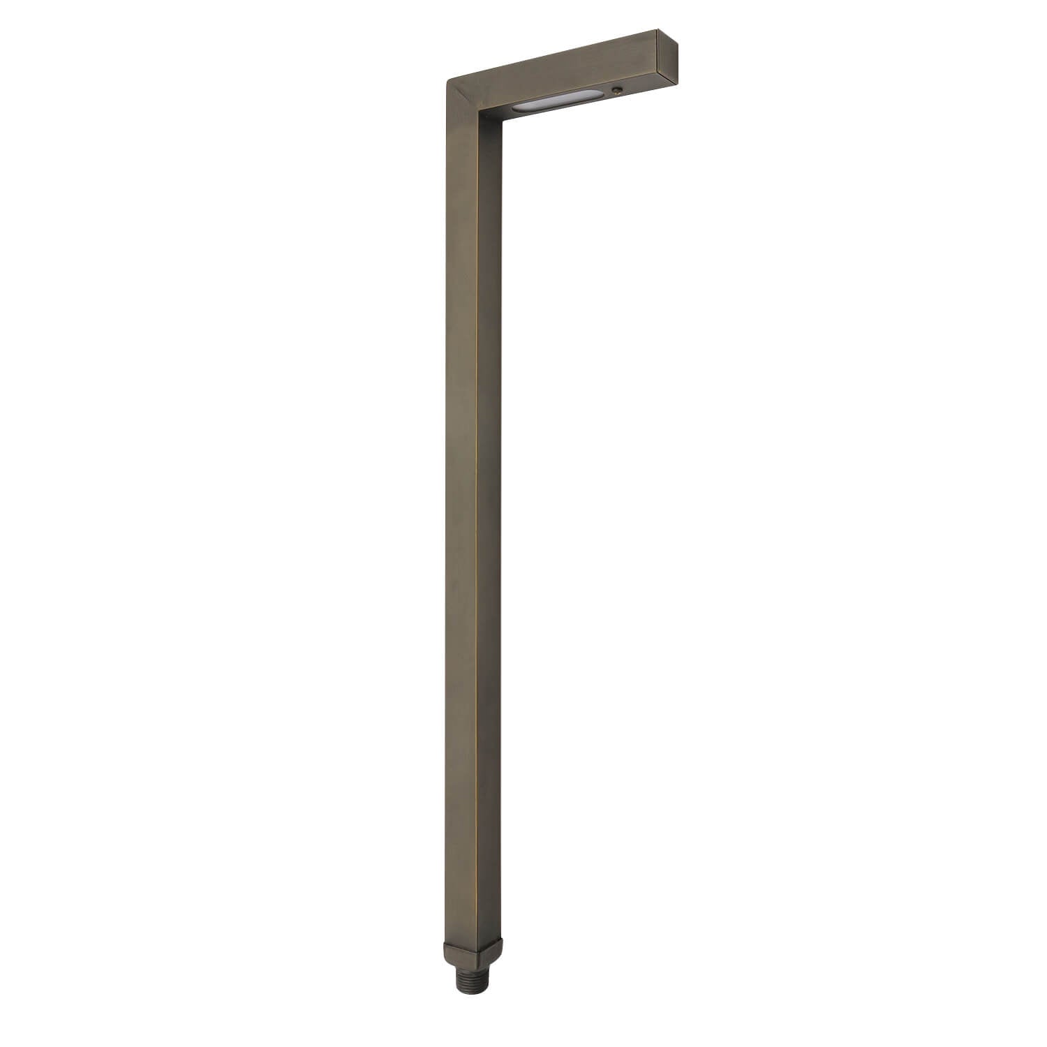 Black Contemporary L-Shaped Brass Path Light w/ 3W 2700K LED Lamp Incl ...