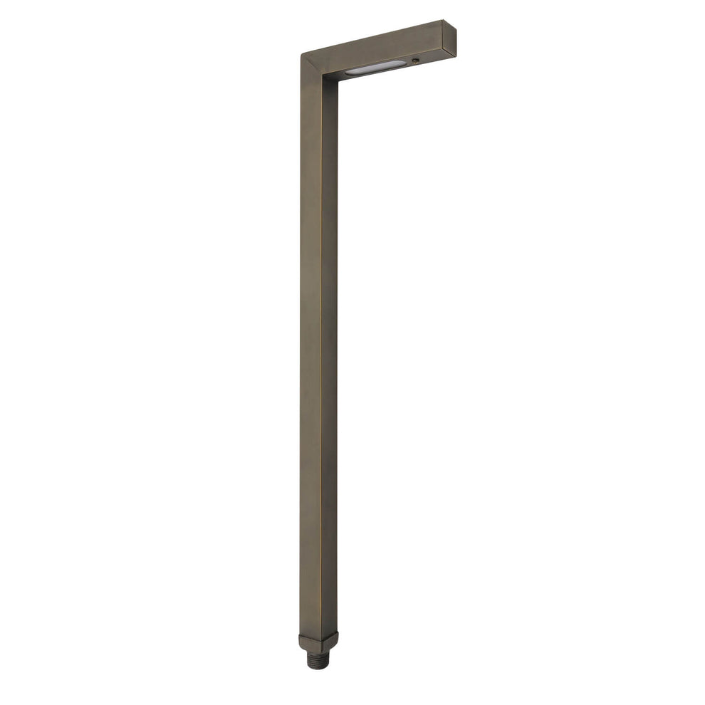 Black Contemporary L-Shaped Brass Path Light w/ 3W 2700K LED Lamp Incl ...