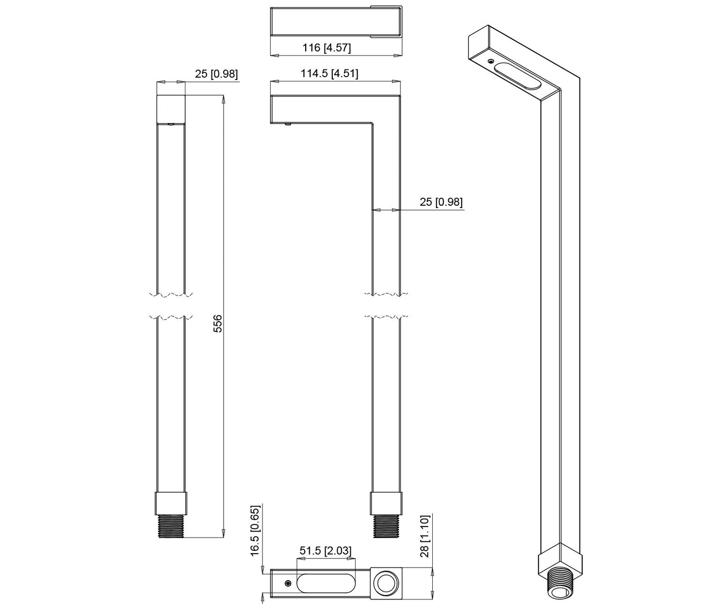 Lámpara de camino contemporánea en forma de L Latón antiguo Sin lámpara PL2100WB