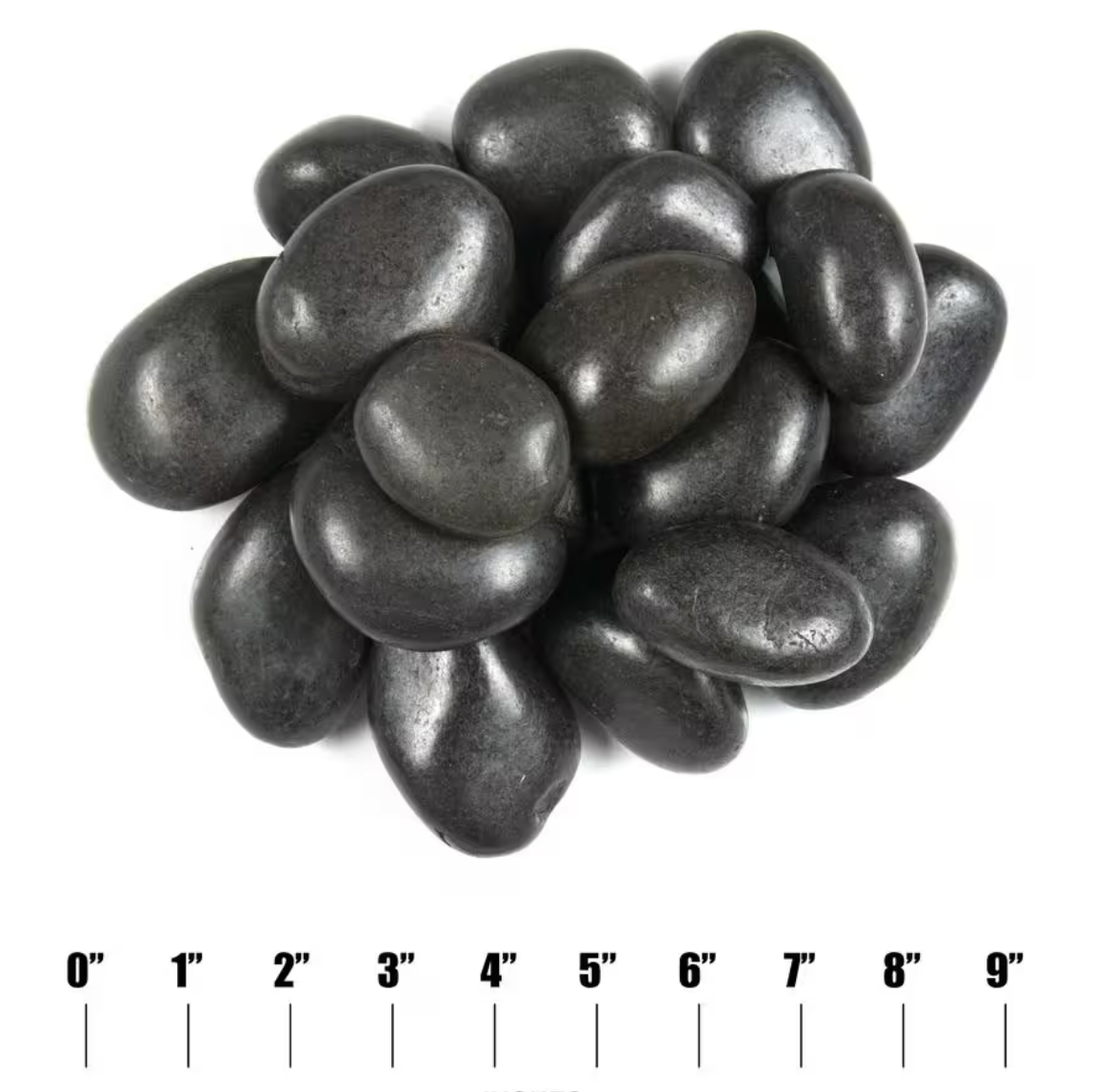 Polished Black Mexican Beach Pebbles 1"-2"