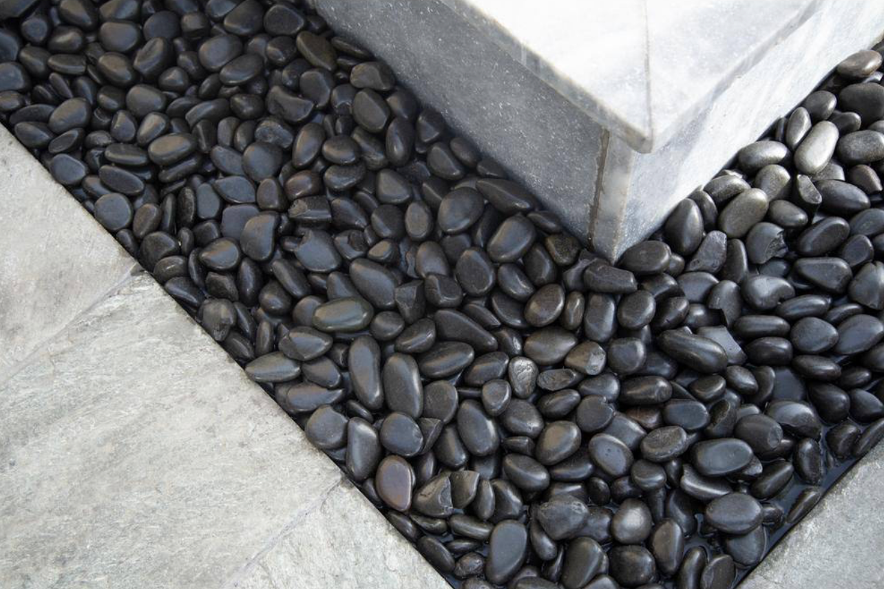 Polished Black Mexican Beach Pebbles 1"-2"