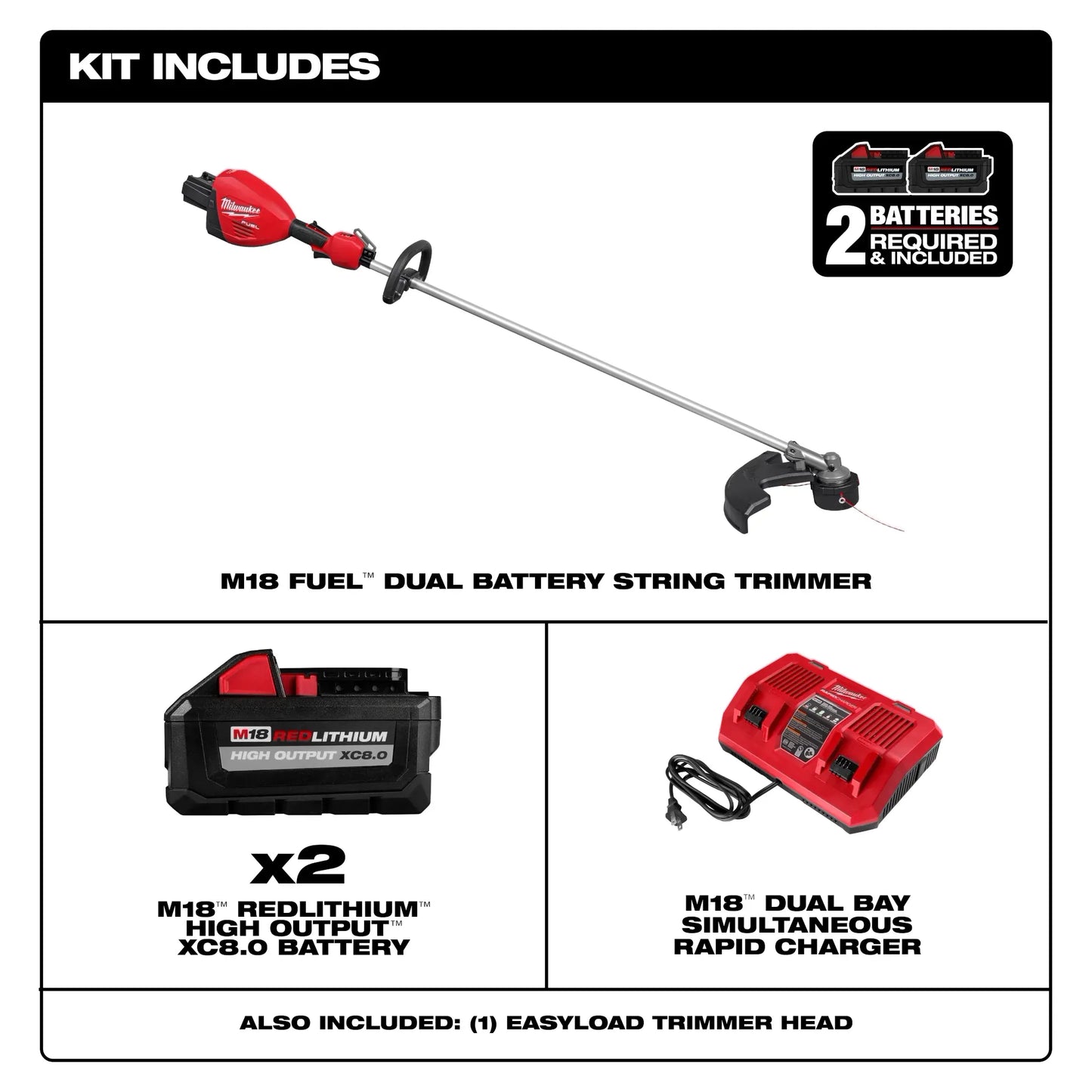 M18 FUEL™ 17” Dual Battery String Trimmer Kit