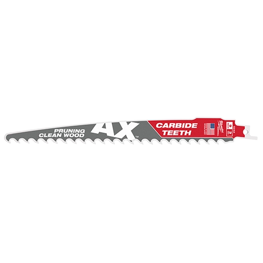 The AX 9" with Carbide Teeth for Pruning Clean Wood SAWZALL Blades