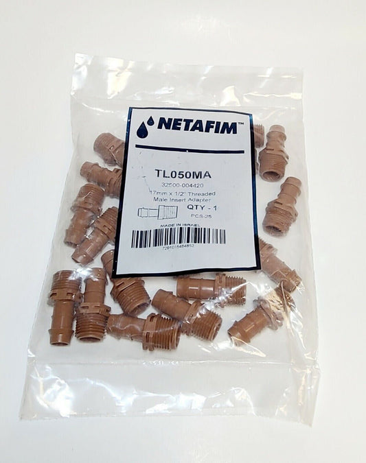 NETAFIM TL050MA 17 MM X 1/2 THREADED MALE INSERT