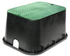 NDS Standard Valve Box Rectangle 14 in. x 19 in. x 12 in. H Black Box/Green Lid Overlapping ICV