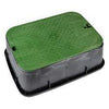 NDS Standard Valve Box Tapered Rectangle 14 in. x 19 in. x 6 in.H Black Box/Green Lid Overlapping ICV